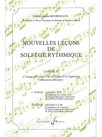 Nouvelles leçons de solfège rythmique. Volume 4 Visuel